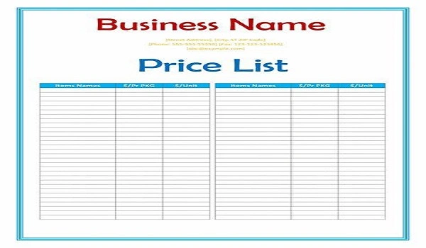 Price List